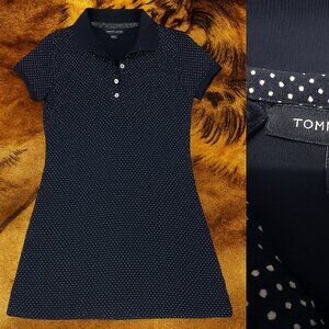 Tommy Hilfiger Navy Polka Dot Polo Dress – Size